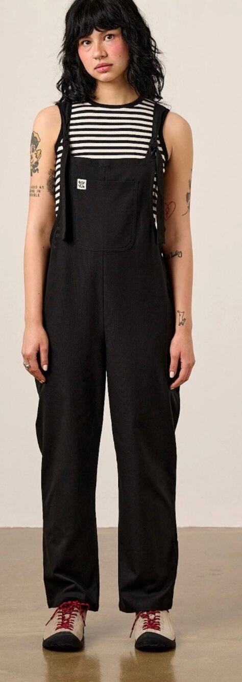 Lucy & Yak Black Linen Blend Jumpsuit Size 2 Wide Leg Cropped Drawstring Waist
